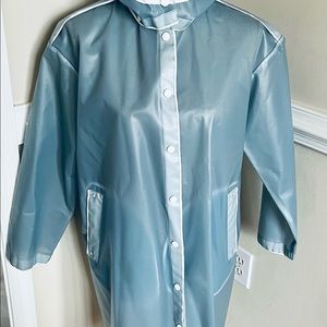 Baby blue Zara raincoat